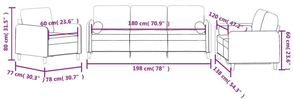 3 pcs conjunto de sofás com almofadas veludo verde-escuro