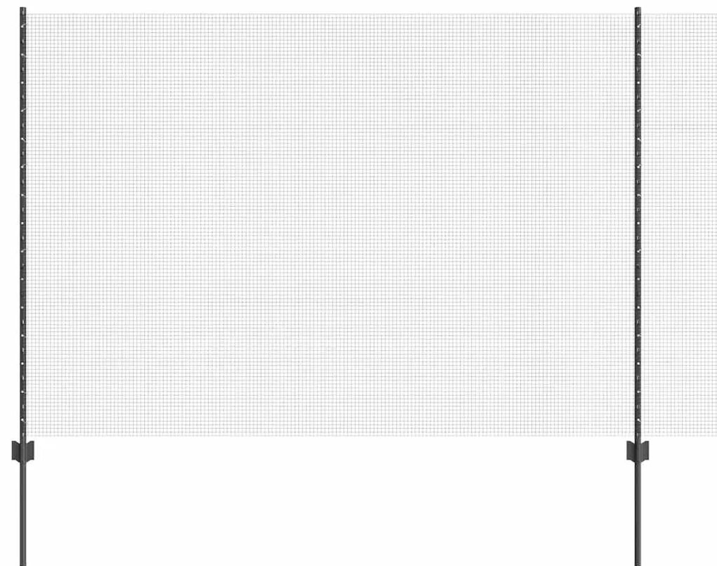 Cerca de Fio Soldado com 10 Postes U Cinza 1.5x10 m de Aço