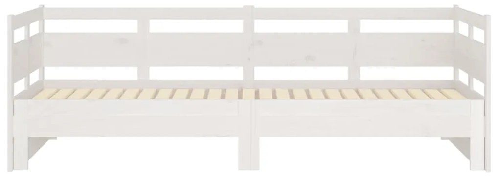 Estrutura sofá-cama de puxar 2x(80x200) cm pinho maciço branco