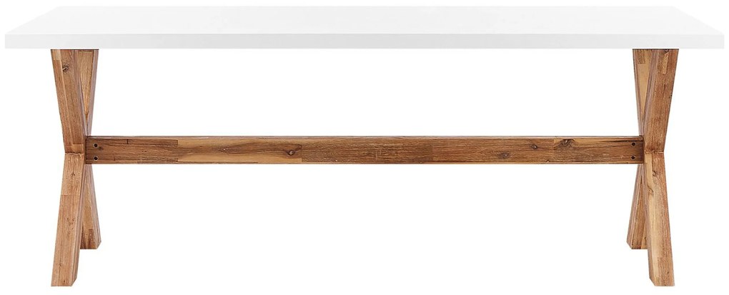 Conjunto de jardim com mesa 200 x 100 cm e 6 cadeiras em branco e creme OLBIA Beliani