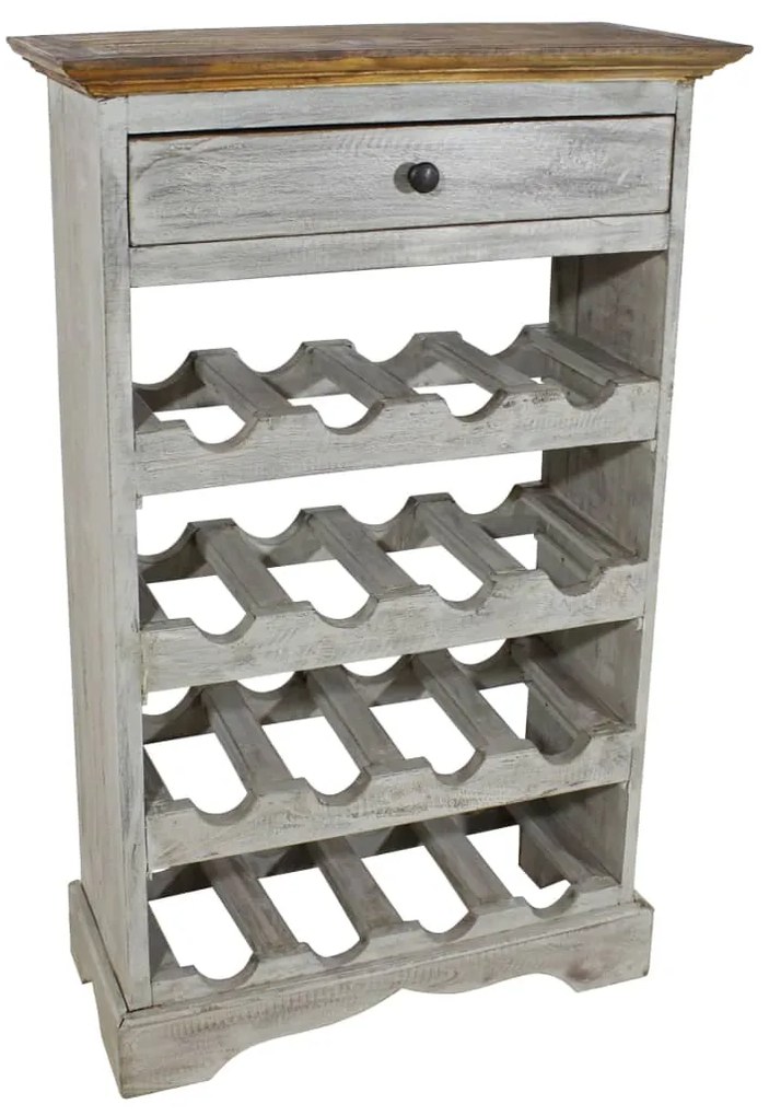 244507 vidaXL Garrafeira madeira reciclada maciça 55x23x85 cm