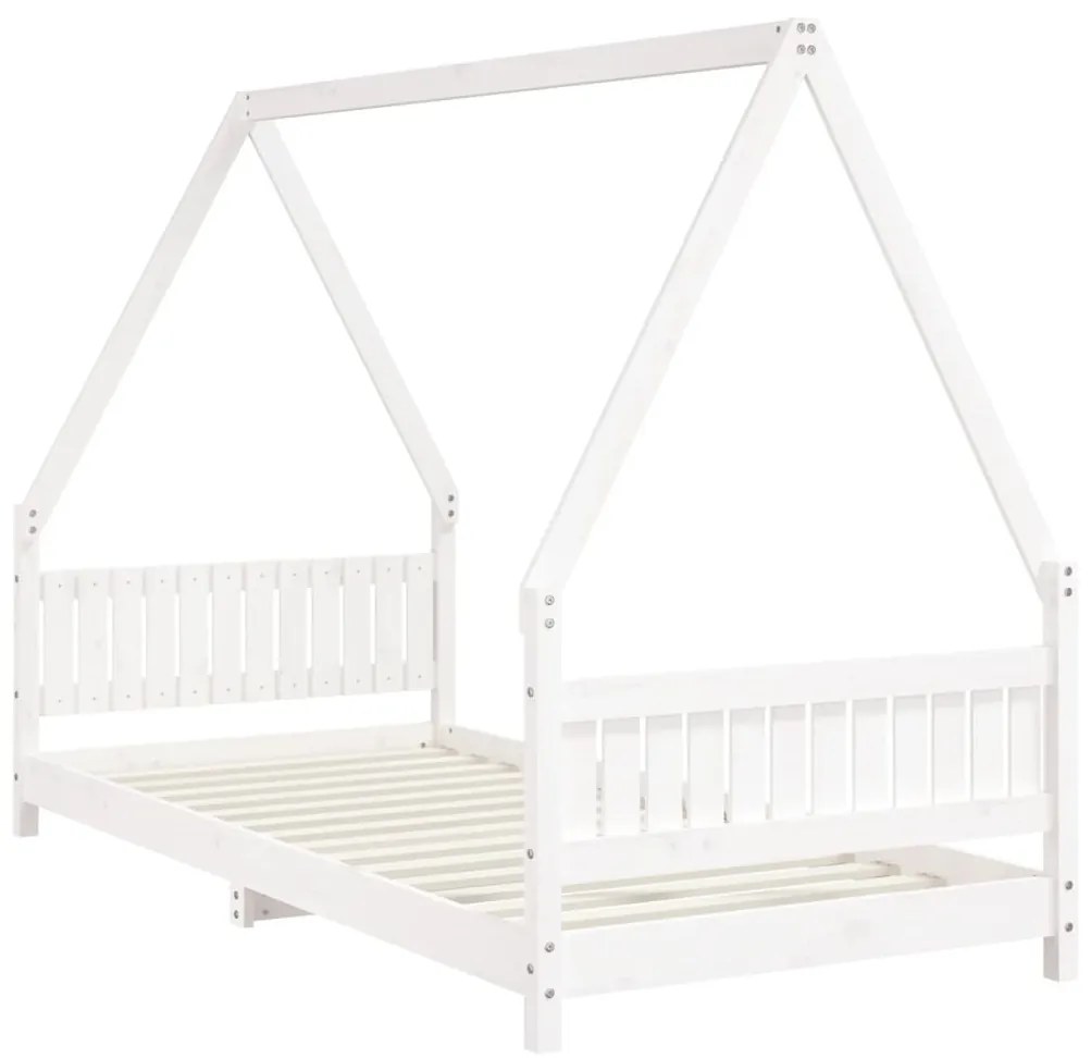 Estrutura de cama infantil 90x200 cm pinho maciço branco