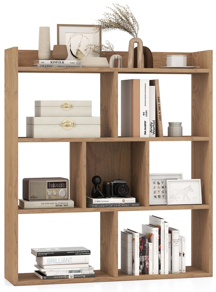 Estante de livros com 7 cubos e fundo aberto, para armazenamento doméstico, branca