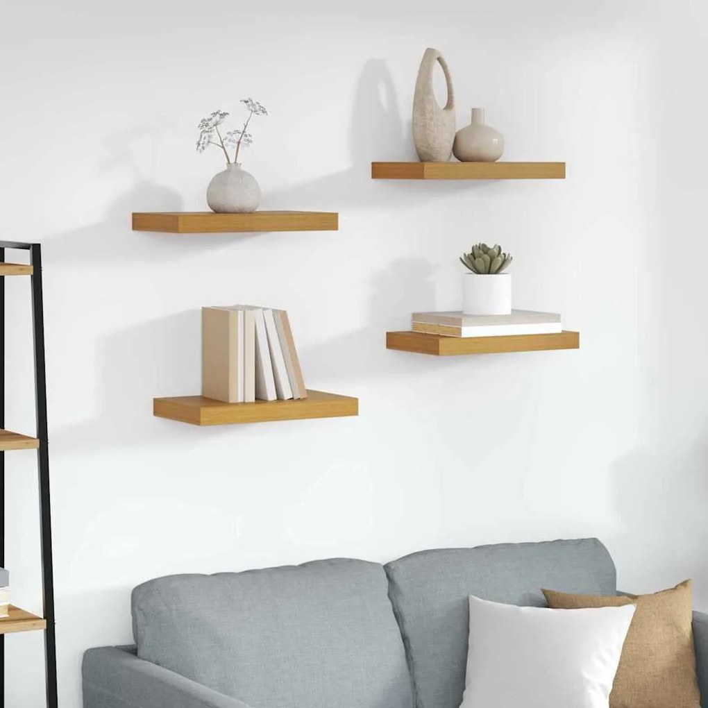 vidaXL Prateleira de Parede 4 pcs Bege 40 x 23,5 x 4 cm