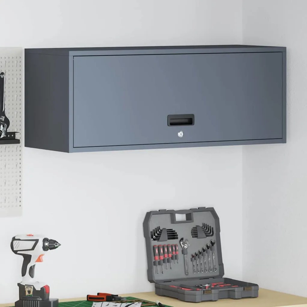 vidaXL Armário de parede para garage Antracite 90 x 33 x 35 cm