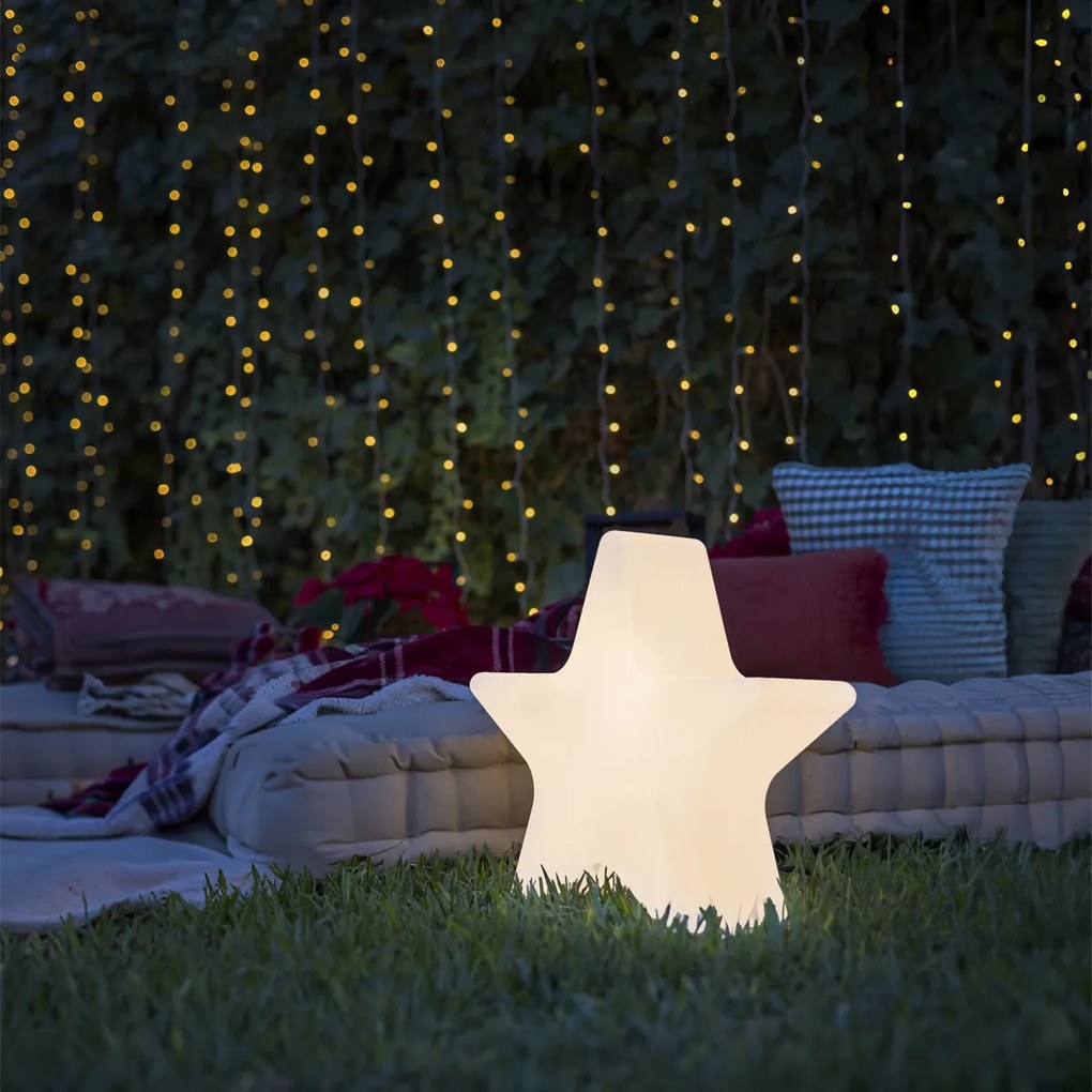 Candeeiro de Pé de Natal Branco 60cm com LED RGBW Recarregável - Nova