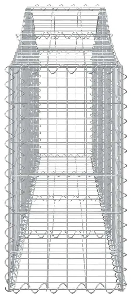 Cestos gabião arqueados 3 pcs 200x30x60/80 cm ferro galvanizado