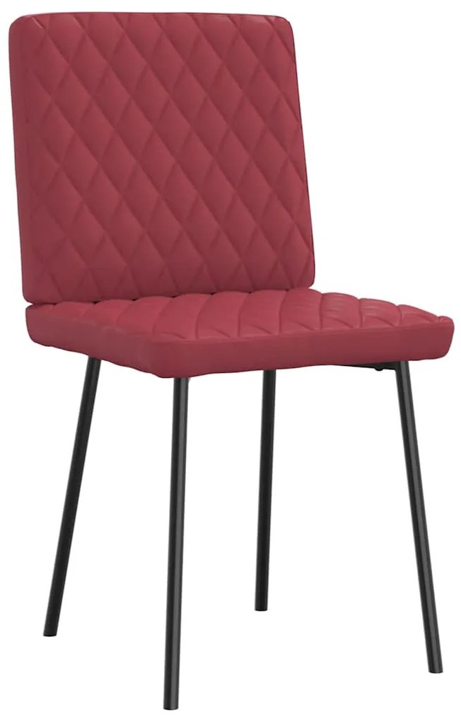 Cadeiras de jantar 6 pcs couro artificial vermelho-tinto