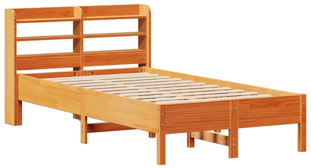 Cama sem colchão 90x200 cm pinho maciço castanho-mel