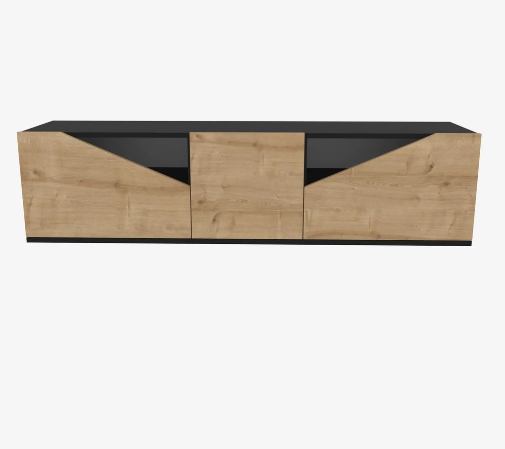 Móvel de TV Carson – Antracite e Carvalho – 160x35,3x40 cm