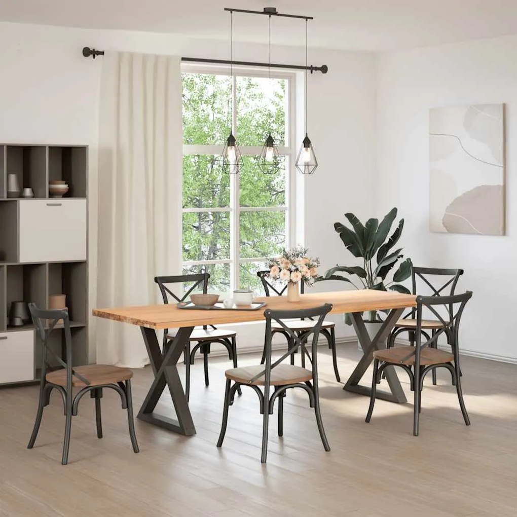Pés para mesa de jantar 2 peças antracite 70x(72-73,3) cm aço