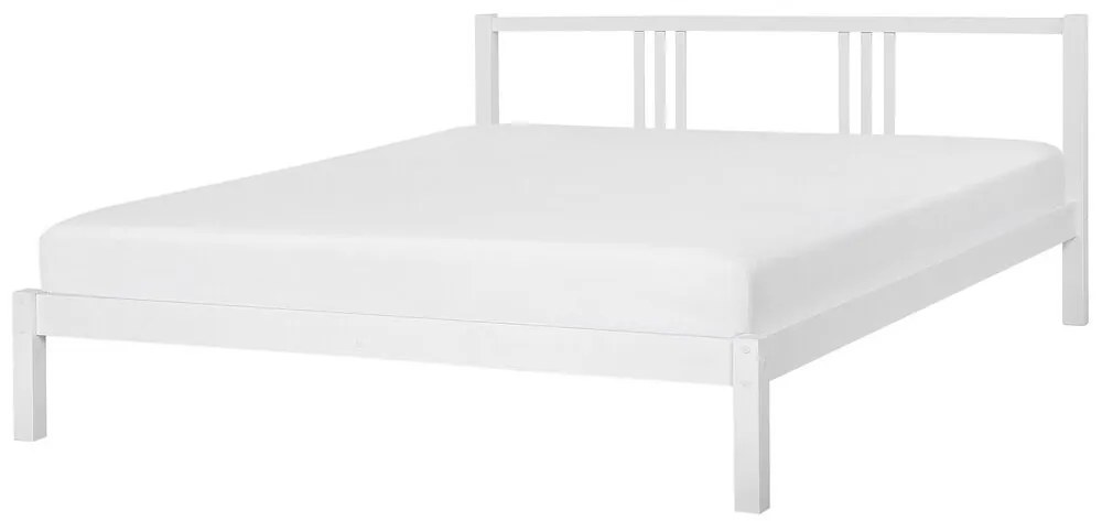 Cama de casal em madeira branca 180 x 200 cm VANNES Beliani