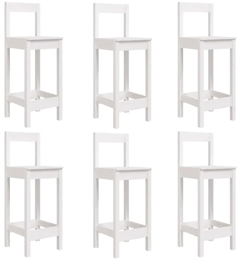 7 pcs conjunto de bar para jardim pinho maciço branco