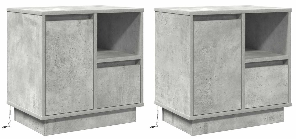 vidaXL Armário de Cabeceira 2 pcs Cinzento 50 x 34,5 x 50 cm.