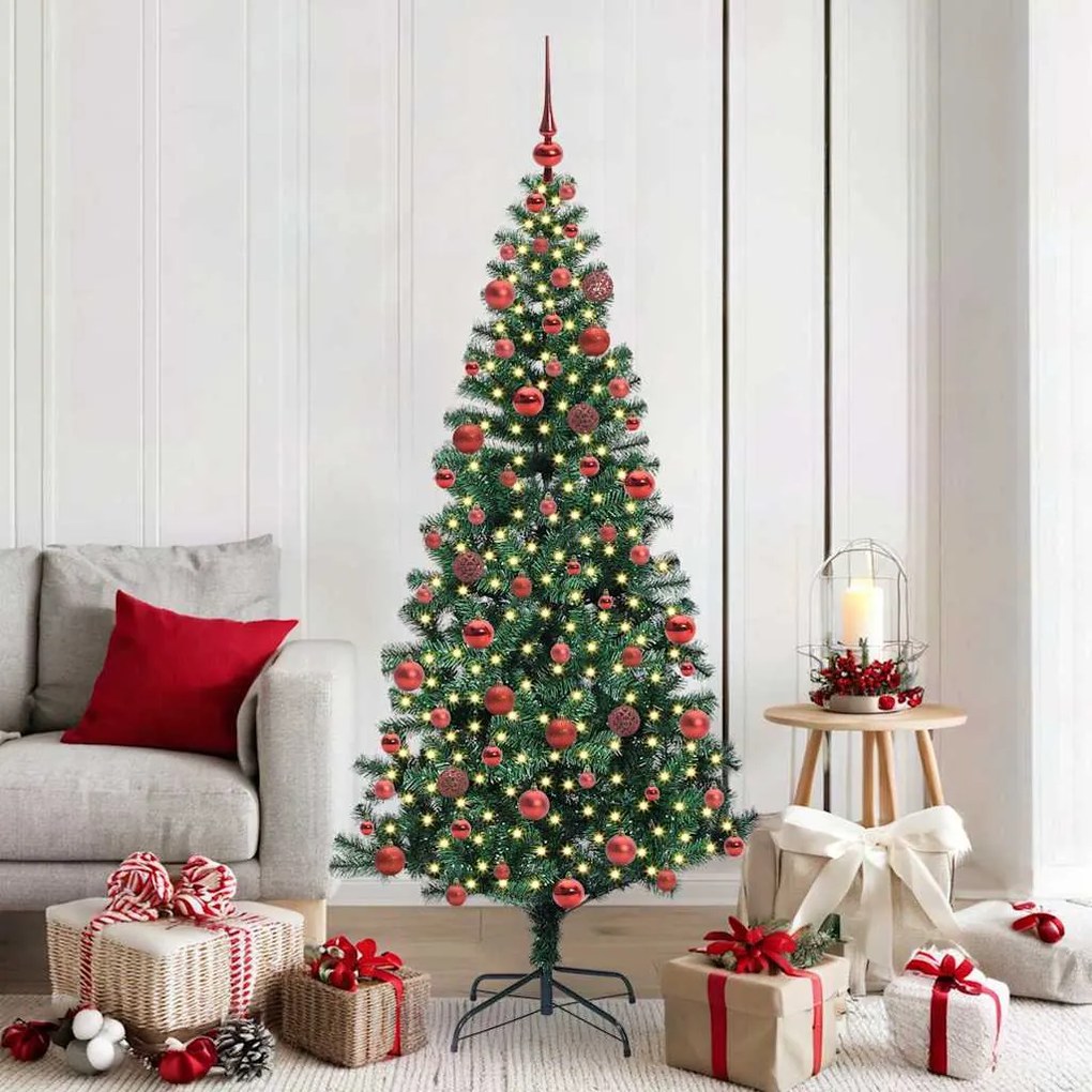 vidaXL Árvore de Natal Artificial Pré-iluminada Verde 180 cm