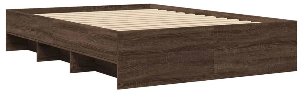 Estrutura de cama 135x190cm derivados madeira carvalho castanho
