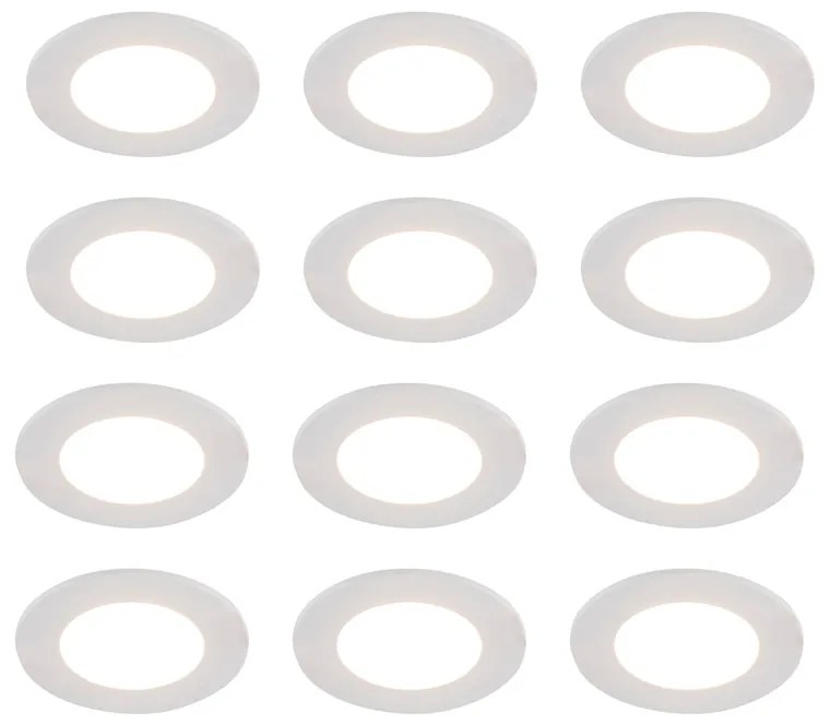 Conjunto de 12 Focos Embutidos Brancos c/ LED Dim-to-Warm 7W IP65 - Blanca