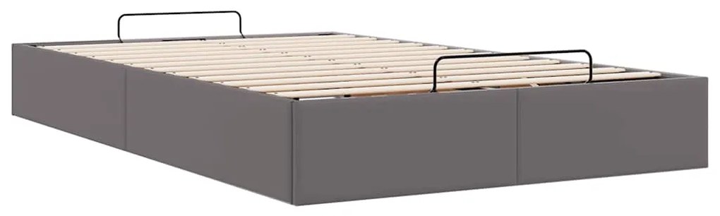 Estrutura de cama otomana sem colchão 120x200 cm cinzento