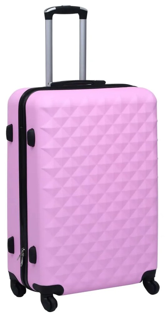Conjunto de tróleis estojo rígido 3 pcs ABS rosa