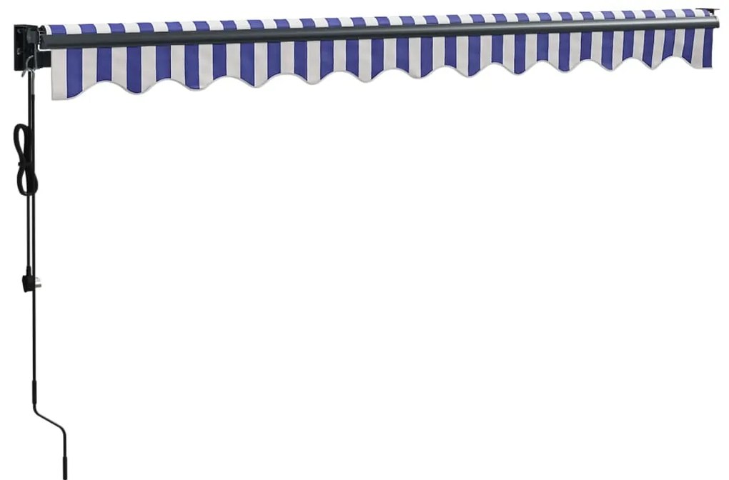 Toldo retrátil automático 3,5x2,5 m azul e branco