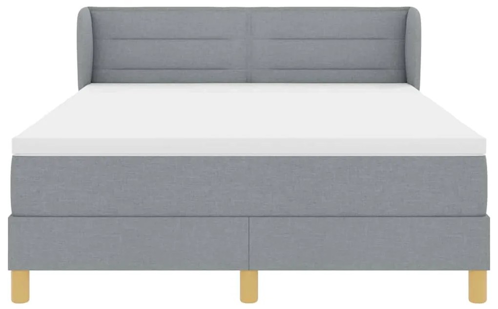 Cama Box Spring com Colchão vidaXL Cinza Claro 140x200 cm Tecido
