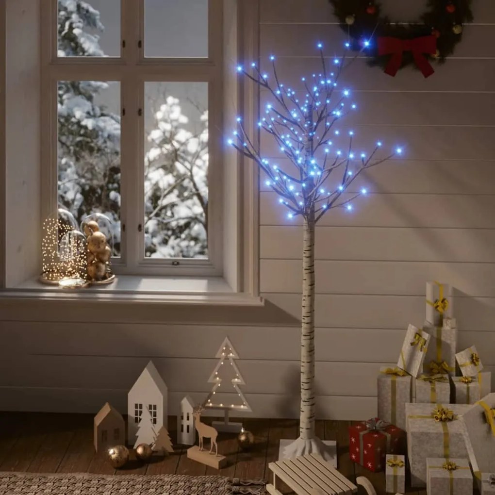 328678 vidaXL Árvore de Natal 140 LEDs salgueiro int./ext. 1,5m azul