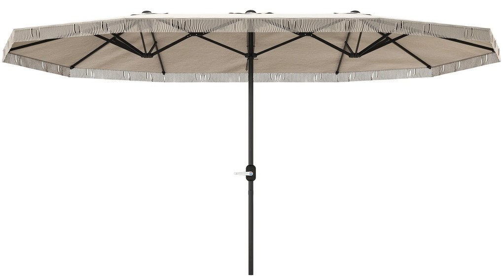 Chapéu de Sol Duplo 4,5x2,65 m Chapéu de Sol para Exterior com Manivel