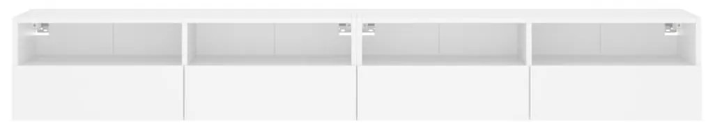 Móvel parede p/ TV 2 pcs 100x30x30 cm derivados madeira branco