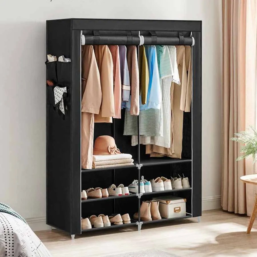 Guarda Roupa com prateleiras, muito espaço 45 x 127 x 176 cm preto