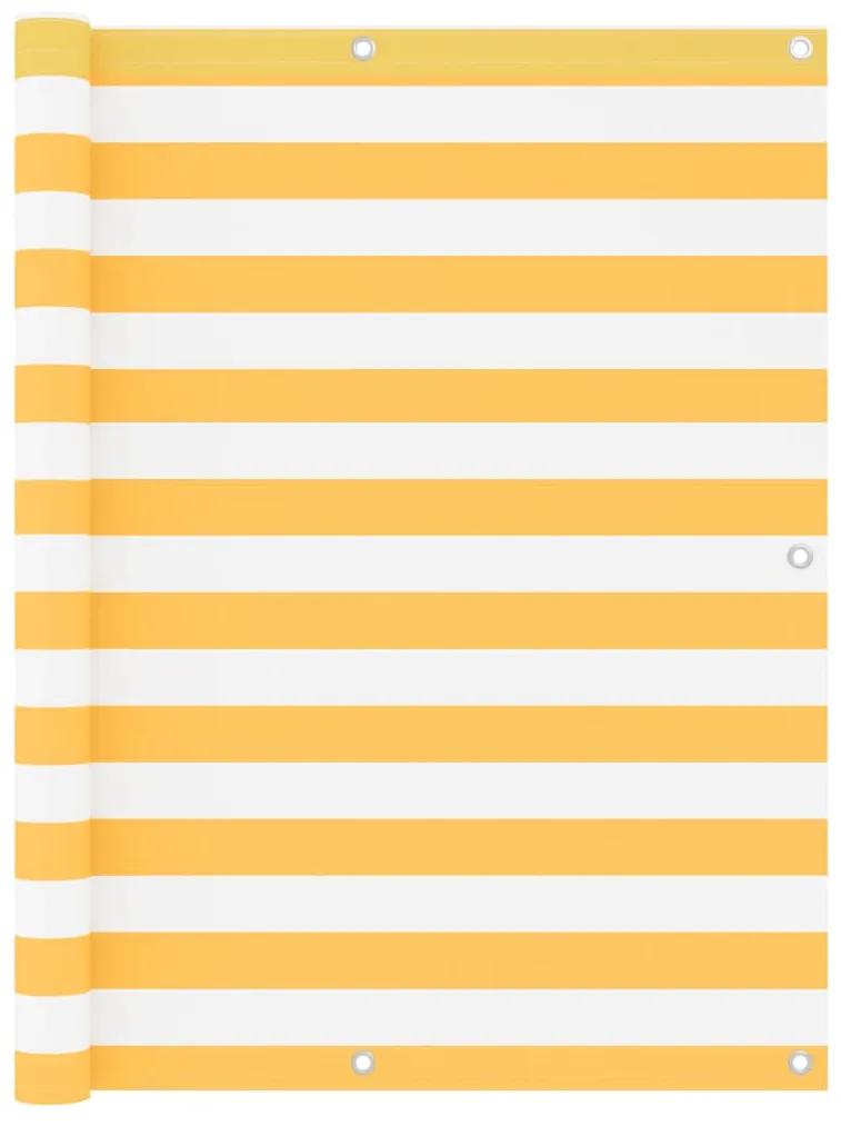 Tela de varanda 120x500 cm tecido Oxford branco e amarelo