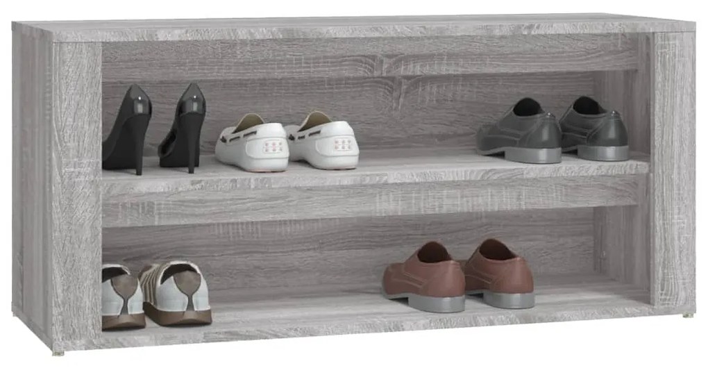 Sapateira 100x35x45 cm derivados de madeira sonoma cinza