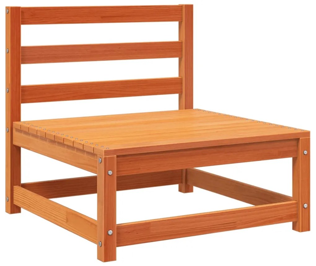 5 pcs conjunto de sofás de jardim pinho maciço castanho-mel