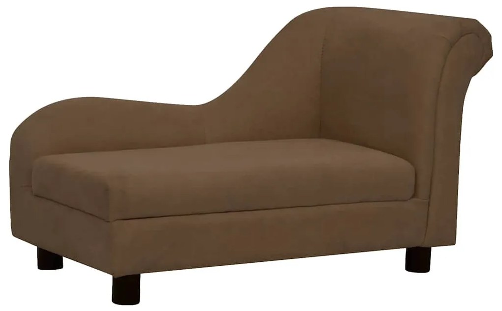 Sofá para cães com almofada 83x44x44 cm pelúcia castanho