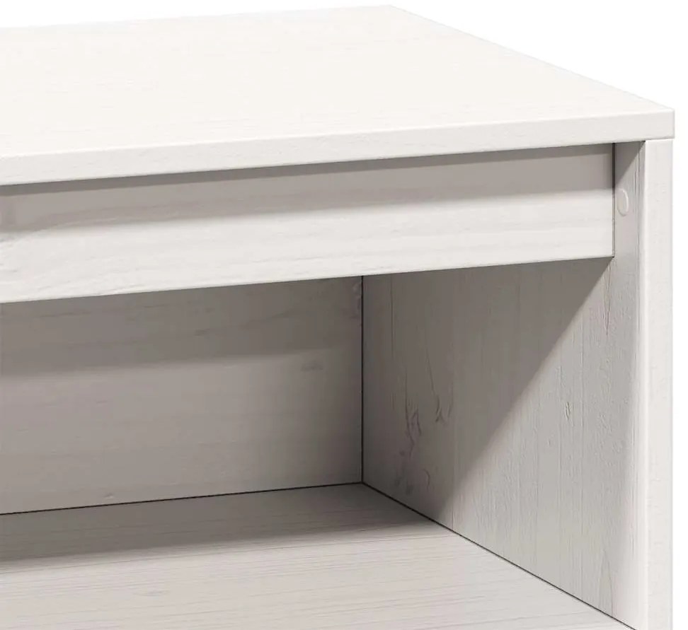 Aparador alto 89x34x116,5 cm madeira de pinho maciça branco