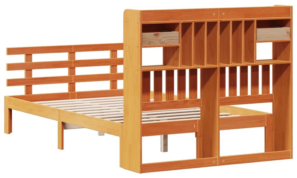 Cama com estante sem colchão 135x190 cm pinho maciço