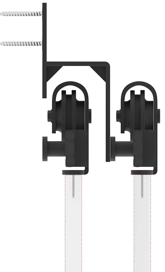 Kit de ferragens para porta deslizante 152,5 cm aço preto