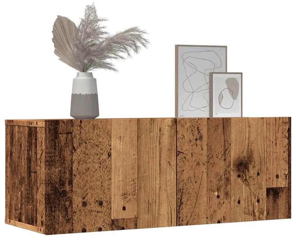 Móveis de parede para TV 2 pcs 80x30x30 cm madeira velha