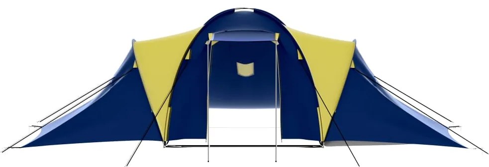 Tenda de campismo 9 pessoas tecido azul e amarelo