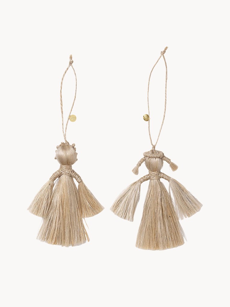 Jute Tree Pendants Wing, Set of 2