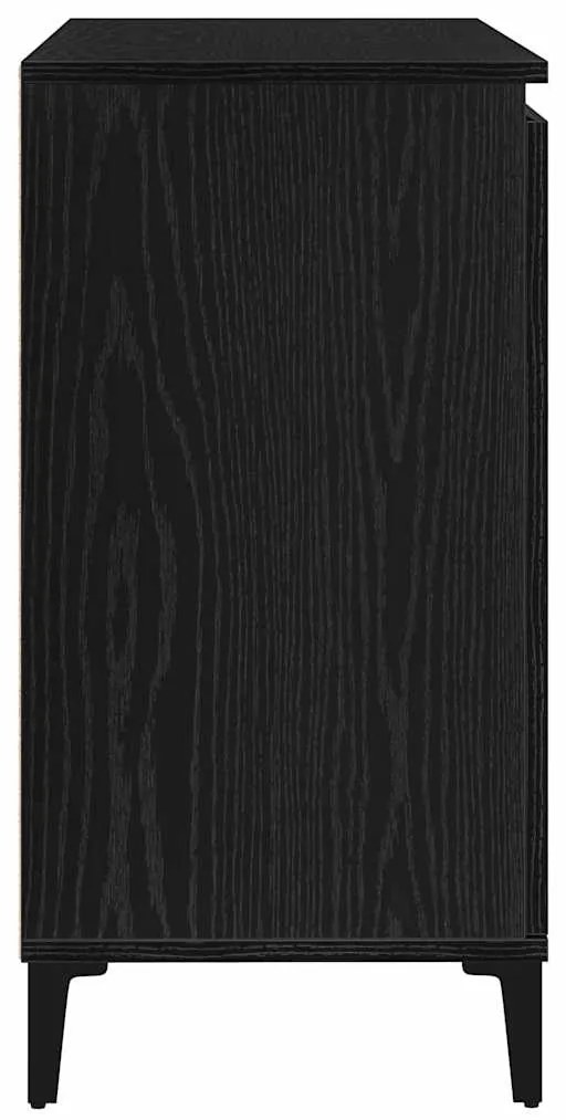Sideboard vidaXL Preto Carvalho 104x35x70 cm Madeira de Engenharia