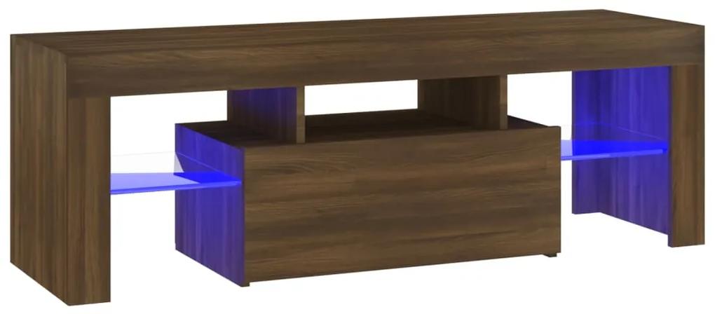 Móvel de TV Lu com Luzes LED - Nogueira - Design Moderno