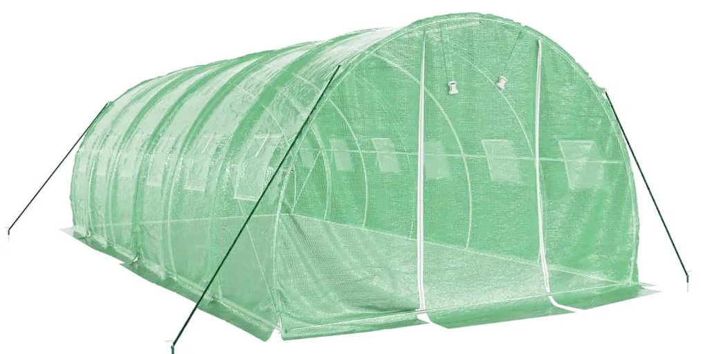Estufa com estrutura de aço 18 m² 6x3x2 m verde