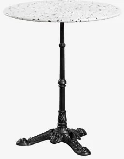 Mesa De Bar Redonda Ø60 Cm Em Terraço Azteca Terrazzo Marfim E Preto - Preto - Sklum
