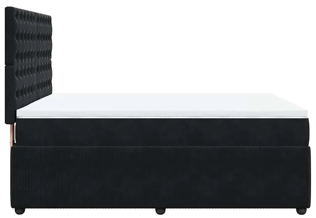 Cama com molas/colchão 140x190 cm veludo preto