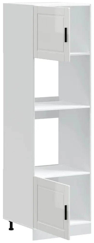 Armários forno 2pcs Porto derivados de madeira branco brilhante