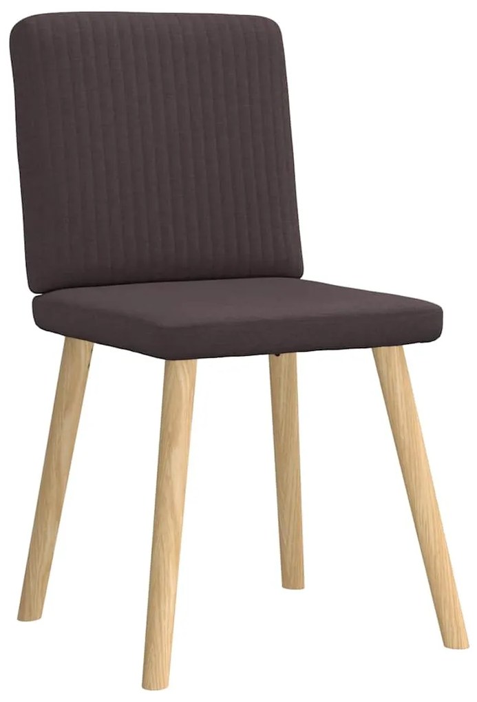 Cadeiras de jantar 4 pcs tecido castanho-escuro