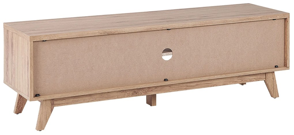 Móvel de TV com 2 portas e 2 prateleiras em madeira clara PRESCOT Beliani