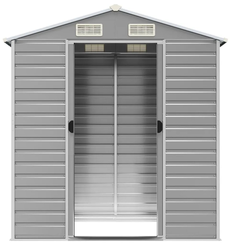 Abrigo de jardim 191x130x198 cm aço galvanizado cinzento-claro