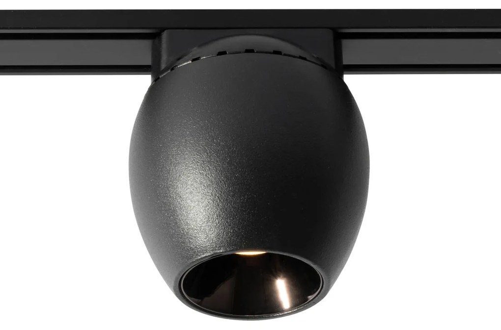 Foco Moderno Preto para Sistema de Trilho Monofásico 6W 3000K - Magnetic Zagaye