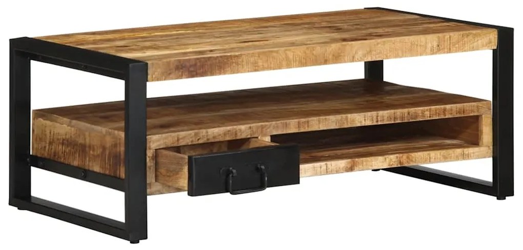 Mesa de centro 90x50x36 cm madeira de mangueira áspera maciça